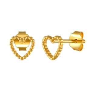 2021 Wholesale New Creative Geometric Heart Charm Stud Earrings Cute Mini Love Ear Stud for Girl