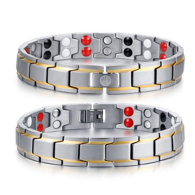 Factory Direct Approval Lovers Bracelet Stainless Steel Magnetic Magnetic Men and Women Gold Bracelet