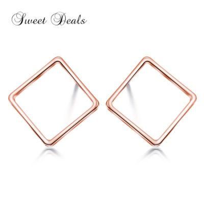 Square Geometrical Shape Stud Earrings Fashion Jewelry