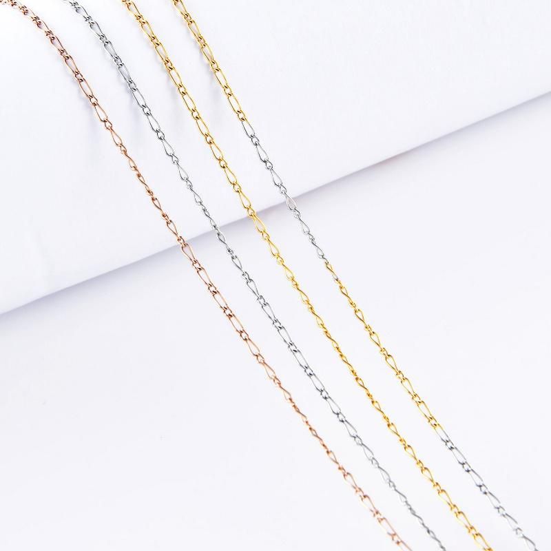 Gold Plated jewelry Figaro Chain Long and Short for Fashion Pendant Necklace Bag Accessories Design