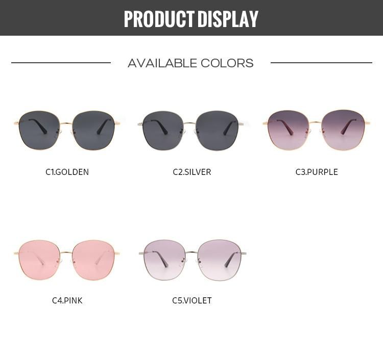 2022 Hot Sale Fashion High Quality Luxury Men Women Big Shade Metal Sunglasses