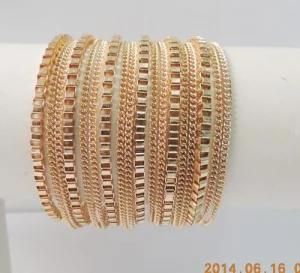 a Set of Golden Different Chain Bracelets