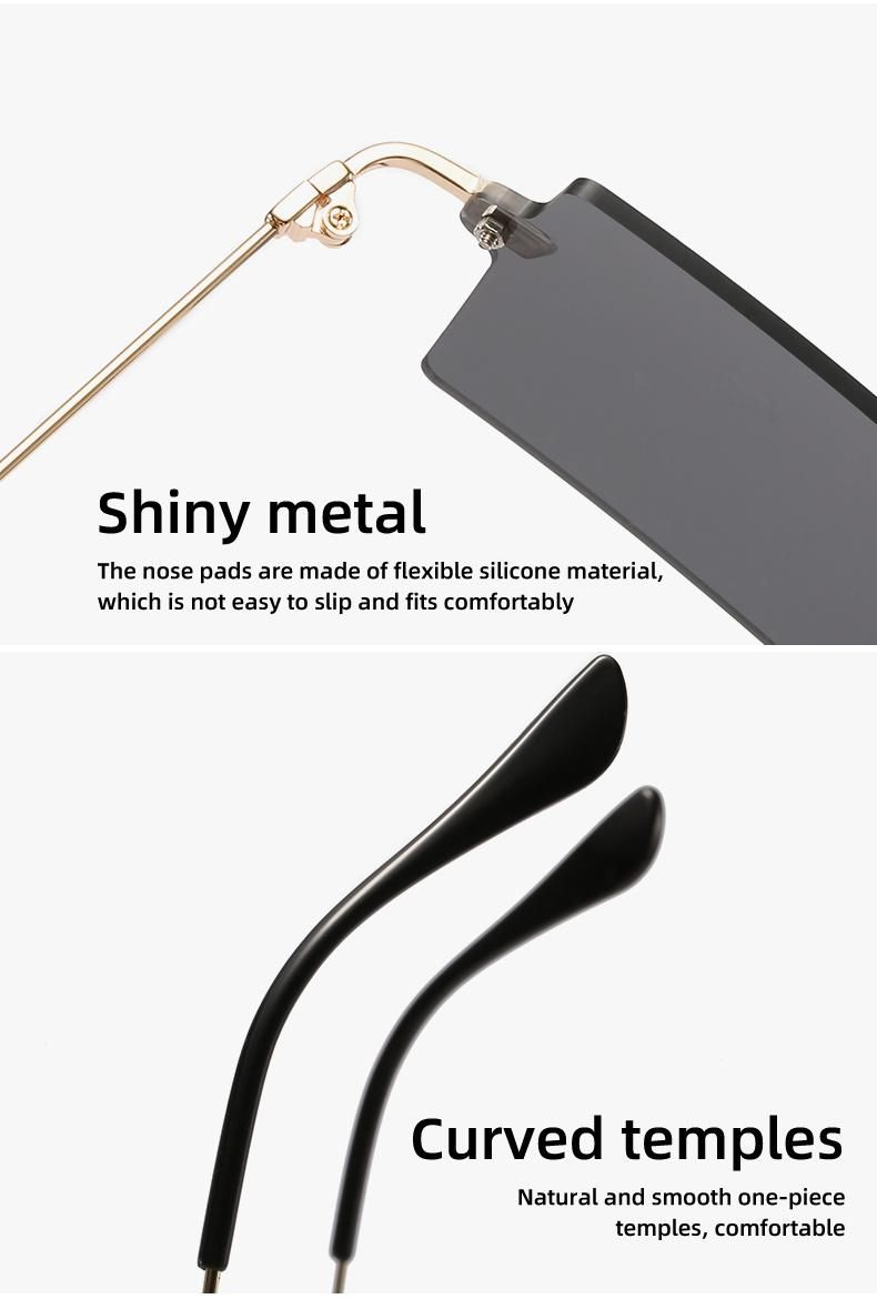 Sunglasses Square Fashion Rimless Glasses Amazon Hot Sale