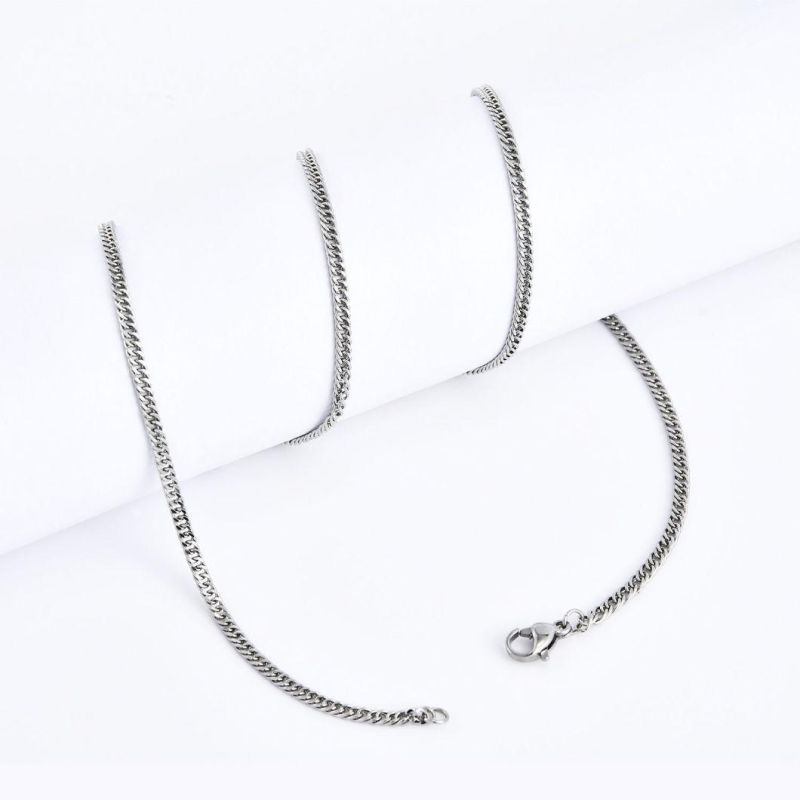 Wholesale Stainless Steel Double Curb Link Chain Polish Necklace Bracelet Fashion Jewelry Design