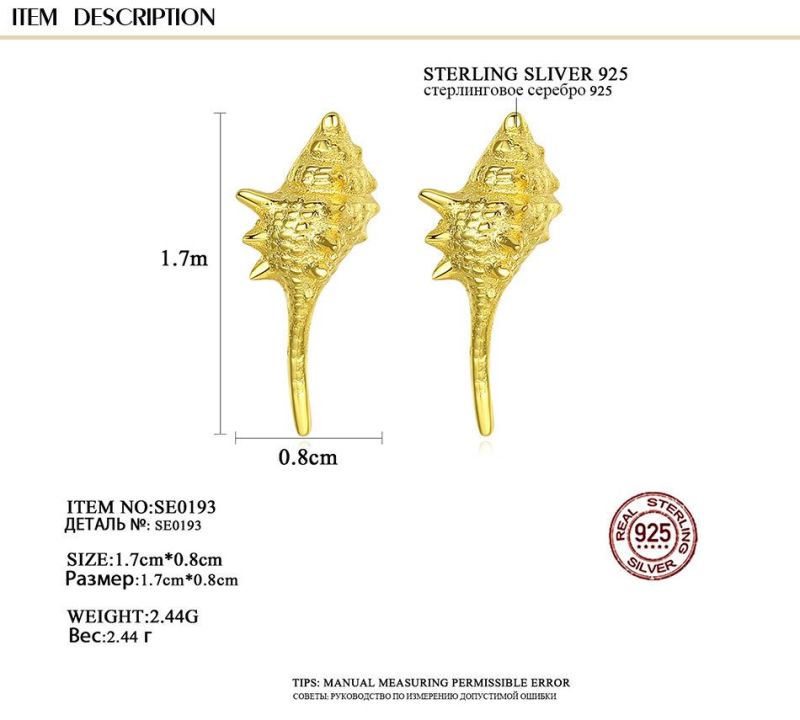 Conch Design Sliver and Gloden Fashion Ear Stud
