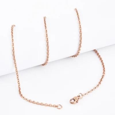 Men&prime;s Popular Necklace Fashion Jewellery Glasses Accessories Rose Gold Plated Stainless Steel Cable Chain Bracelet Anklet Necklace