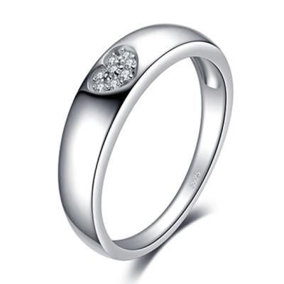 925 Sterling Silver Women Heart Love Wedding Band Engagement Promise Ring Wholesale