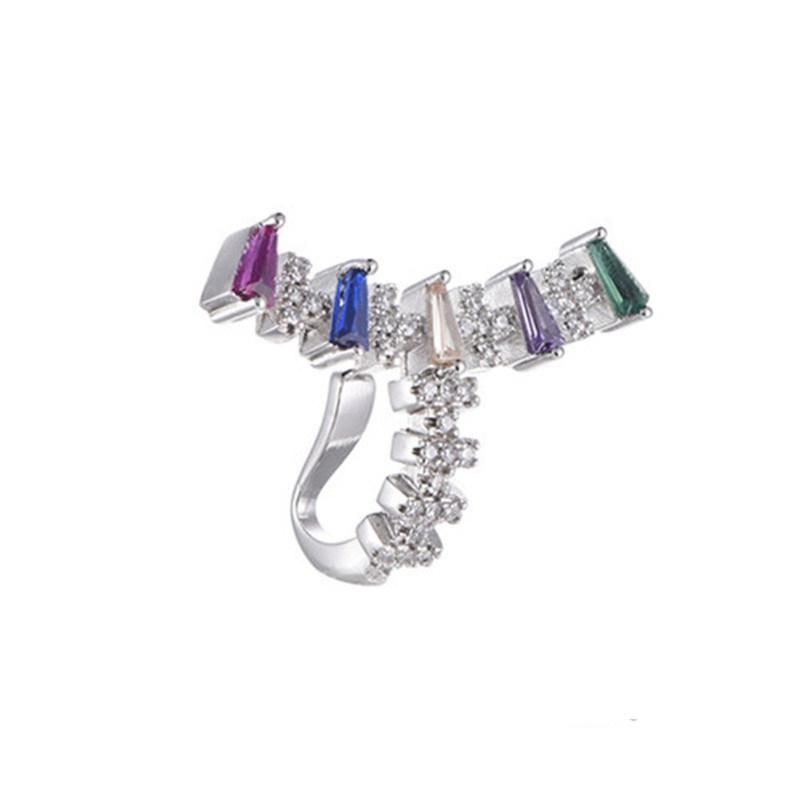 Fashion Jewelry 925 Sterling Silver CZ Leaf Women Clip Earring