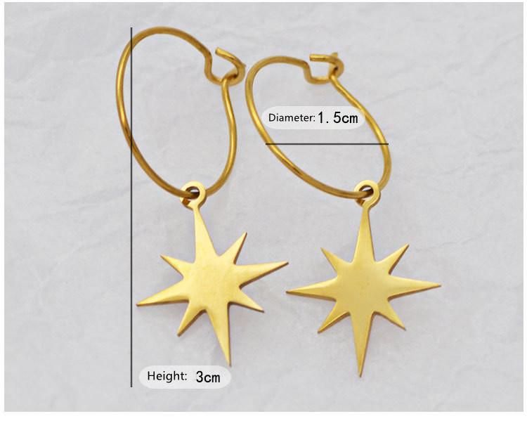 Stainless Steel Jewelry Gold Plated Earrings Big Circle+Different Dangles