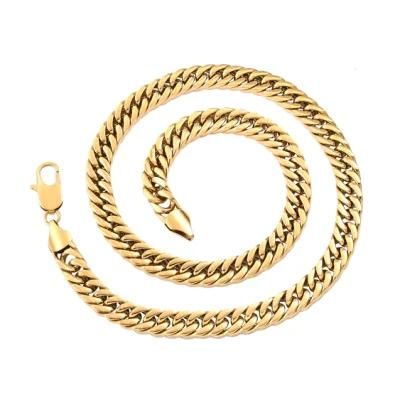 Chunky Thick Cuban Link Chain Necklace for Hip Hop Men Lady Fashion Jewelry 14K Gold Plated