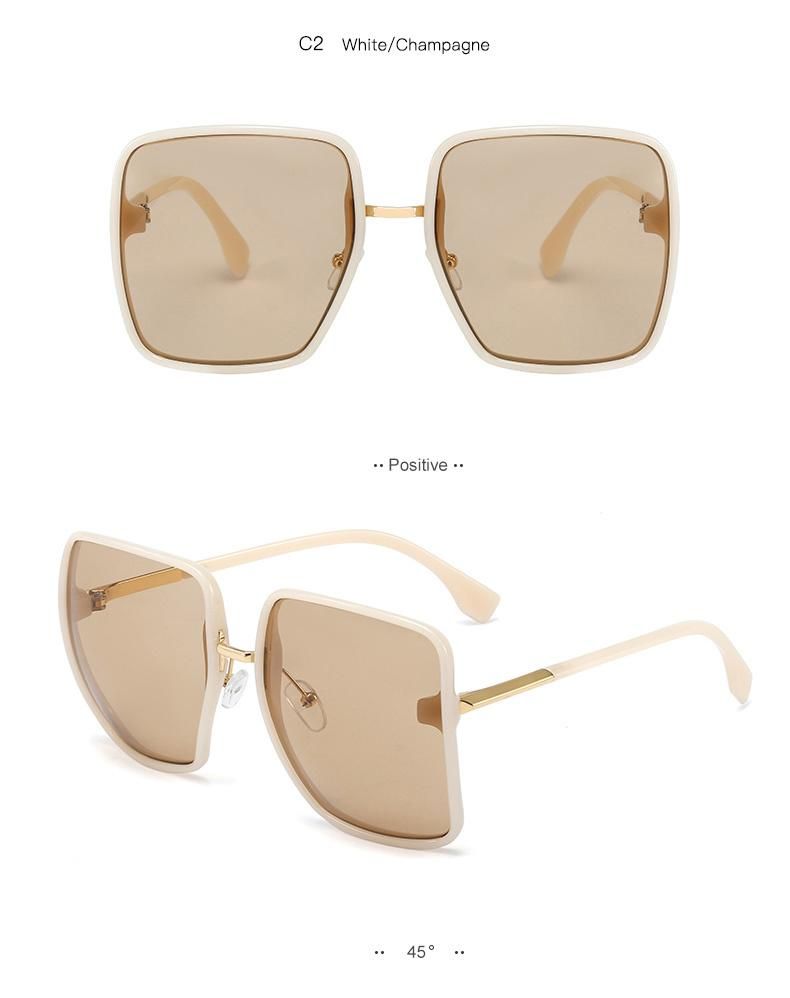 Ready to Ship Women Oversized Metal Fashion Sunglasses