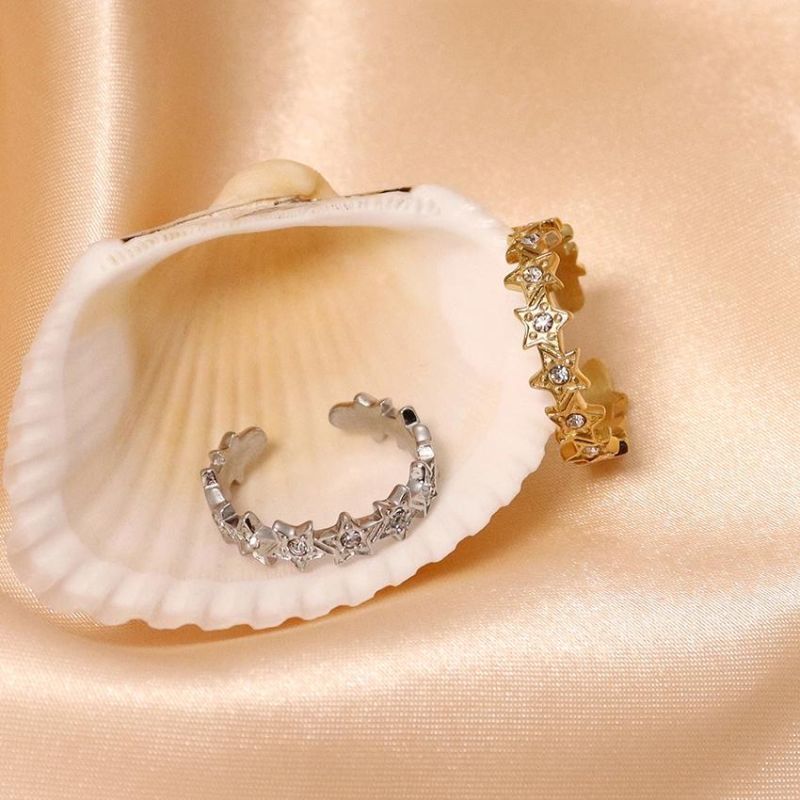 2022 New Arrival Products Custom Made 3D Star Design 14K Gold Plating Men′s Ring