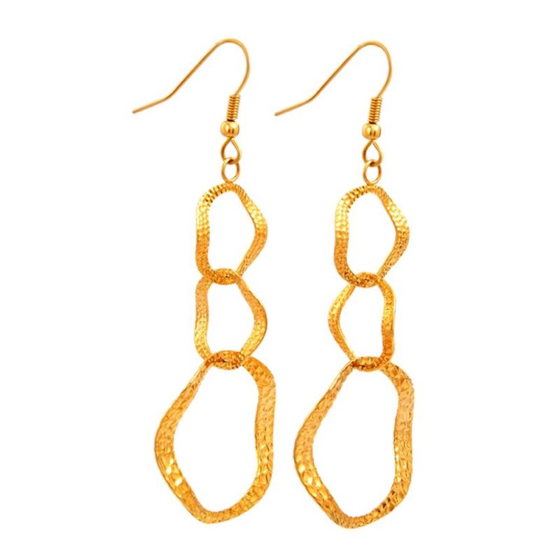 Stainless Steel Necklace Fashion Jewelry Accessories Gold Plated Earring for Lady