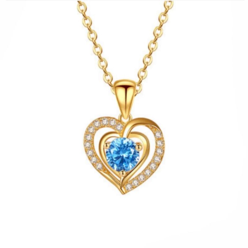 Factory Supply 925 Sterling Silver Necklace Women Ins Light Luxury Niche Heart-Shape High End Clavicle Chain