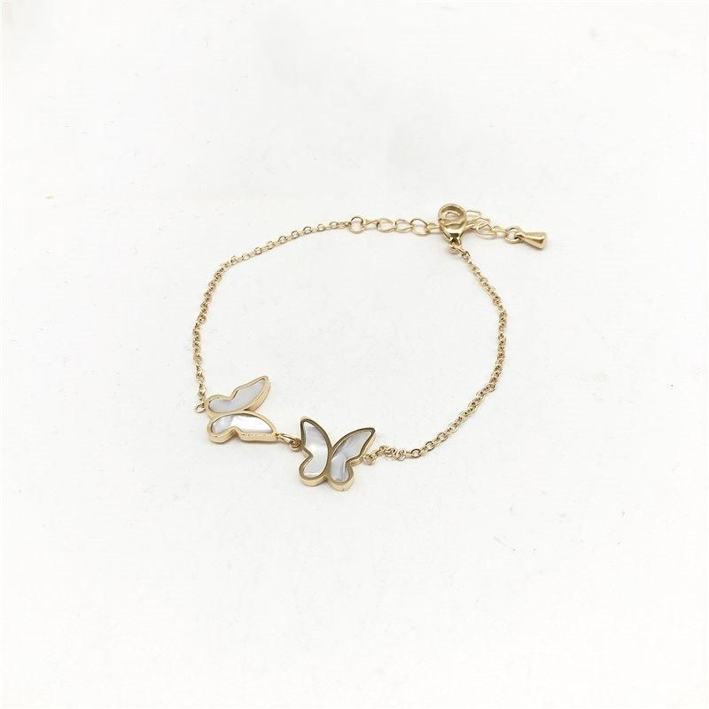 Manufacturer Custom Jewelry Gold Filled Non Tarnish 14K 18K Gold Plated Stainless Steel Clover Bracelet Wholesale Women Fashion Designer Replica Brand Jewelry