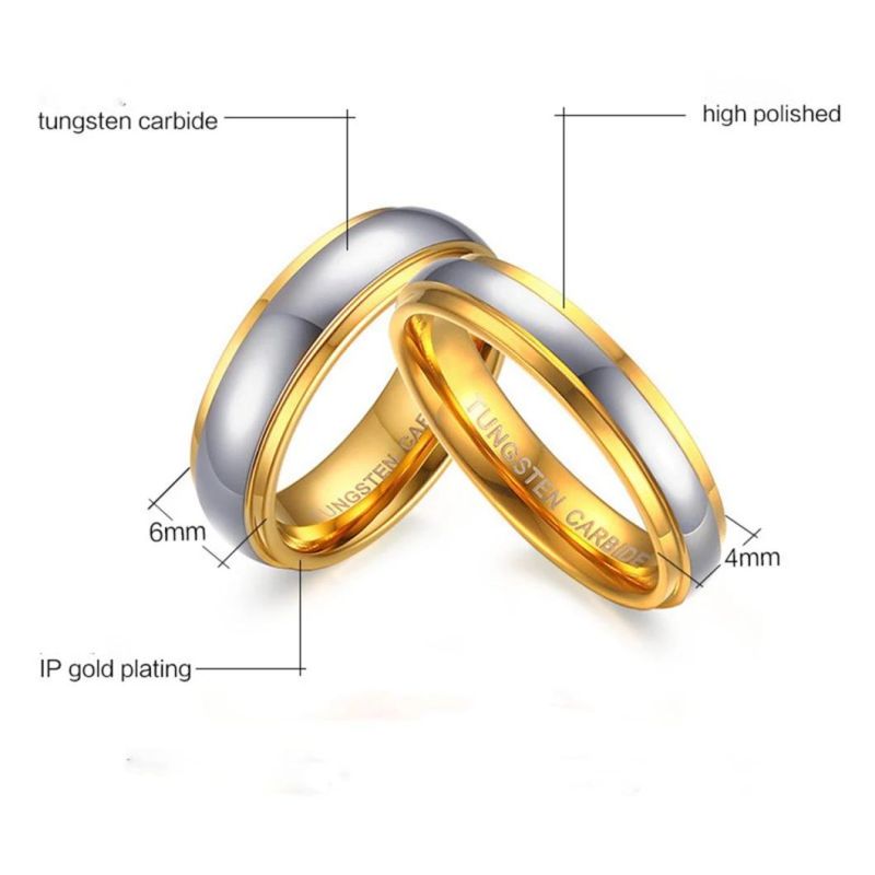 Tungsten Gold New Products Tungsten Steel Gold Couple Rings European and American Style Engagement Rings Fashion Rings Tstr034
