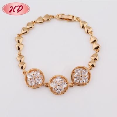 18K Gold Plated Fashion Charm Bangle New Design Chain Bracelet