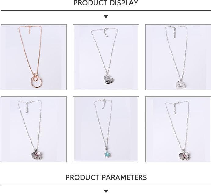 2020 Fashion Jewelry Silver Pendant Necklace with Blue Flower
