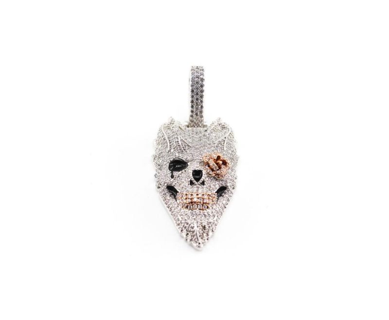 Hip Hop Jewelry Cuban Chain Pendant Crystal Skull Necklace