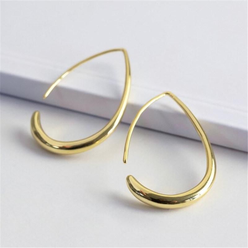 Small Teardrop Hoop Earrings in 18K Gold Plated with Metal Wires