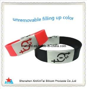 Fashion Silicone Wristband with Filling up Color (XXT 10018-16)