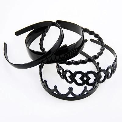 Black Color Plastic Metal Simple Daily Use Hair Band