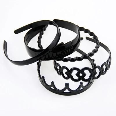 Black Color Plastic Metal Simple Daily Use Hair Band