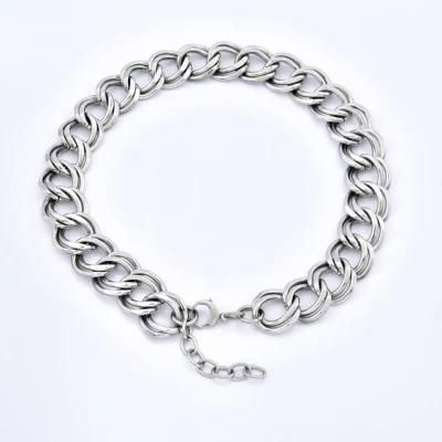 Charm Chain Handmade Stainless Steel Necklace Fashion Double Buckle Jewelry Necklaces