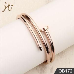 Fashion Stainless Steel Personalised Nail Bracelet Ob172