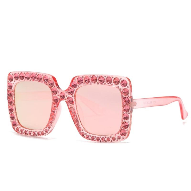 2020 Square Low MOQ Fashion Sunglasses with Diamond