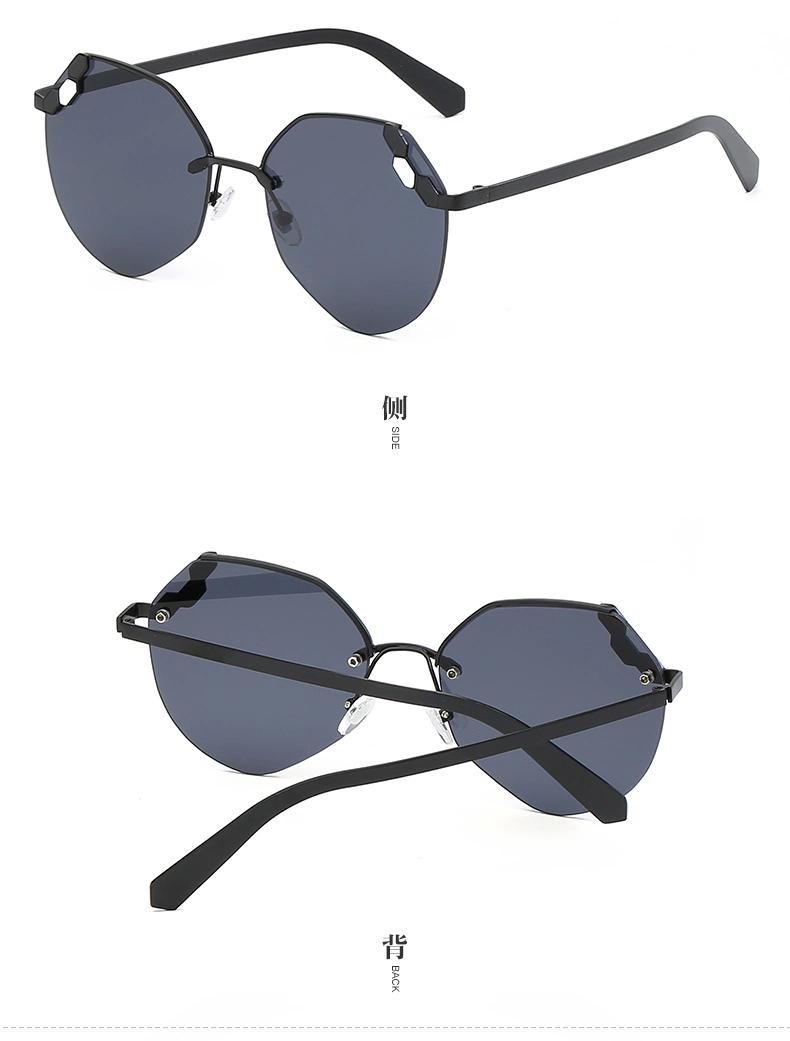 2022 High Fashion Famous Brand Designer Custom Ladies Half Frame Diamond Shades Sun Glasses Sunglasses Womens