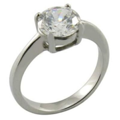 Wedding CZ Stone Steel Charm Ring Jewelry