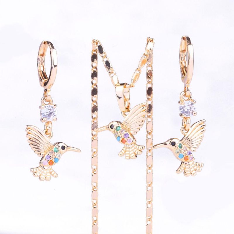 Crystal Jewellry Beautiful Designed 18K Gold Pendant Jewelry Set for Women