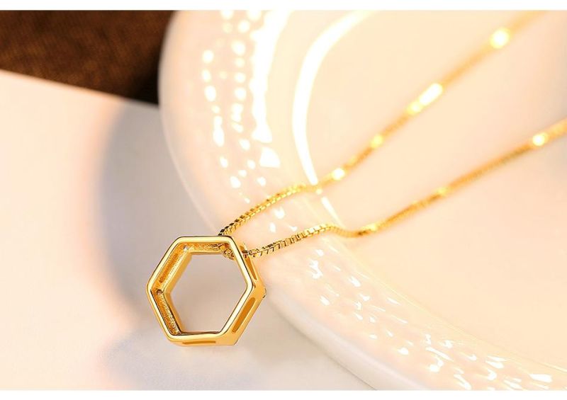 Jewelry Set Sterling Sliver 925 Fashion Hexagon Necklace