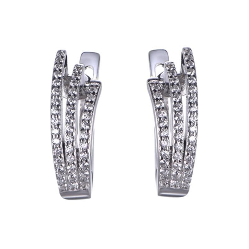 925 Sterling Silver or Brass Line-Shaped Hoop Earrings for Christmas Promotion Sale