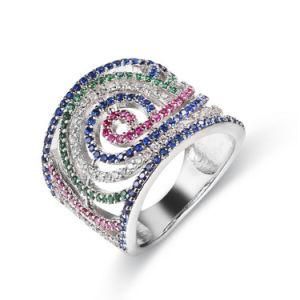 Fashion Party Lady Jewelry Colorful Paved CZ Ring