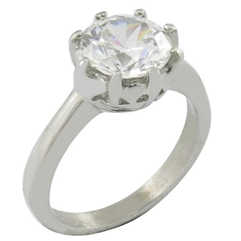 Surgical Steel Wedding Ring CZ Stone Ring