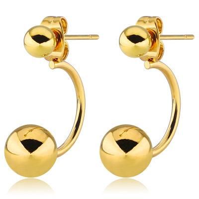 Manufacturer Custom Fashion Jewelry High Quality Waterproof Non Fade Branded jewellery Women 18K Stud Earring Gold Plated