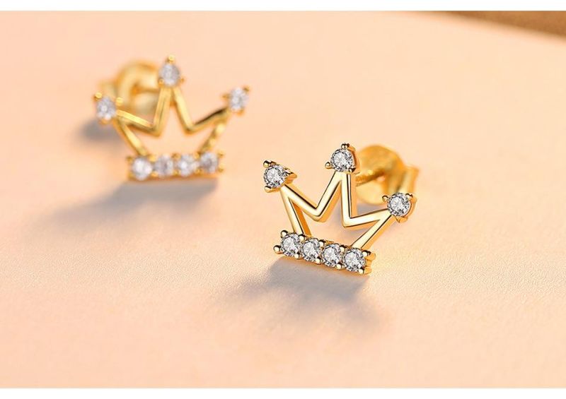 Hot-Selling Earrings S925 Sterling Silver Earrings Jewelry Crown Silver Studs