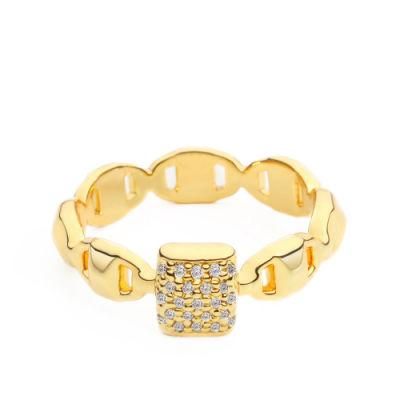 Popular Copper Wedding Jewelry Fashion CZ. Stone Finger Ring