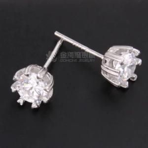 Sparkling 925 Sterling Silver Clear CZ Earring