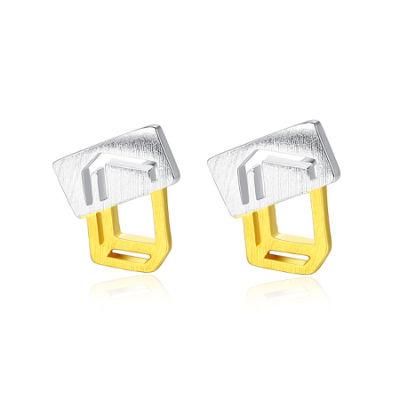 Hollow Geometric Shape Female Earrings Jewelry Ear Studs
