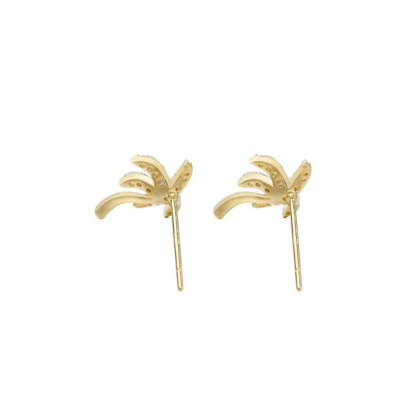 Luxury Statement Unique Coconut Tree Gold Chunky Earrings