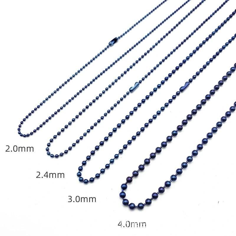 Fashion Jewelry Pure Titanium Bead Chain 2.0/2.4/3.0/4.0m Wave Chain Fashion Accessories Non-Embroidered Non-Corrosion Men′s Beads Necklace Tinl2521