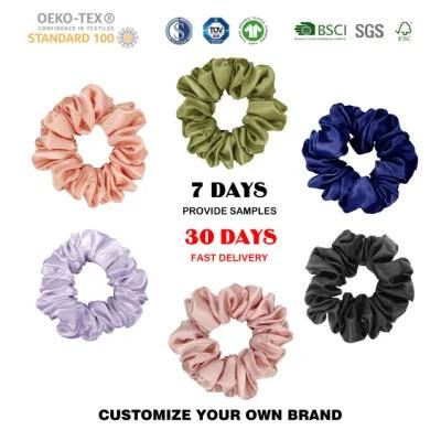 Hair Scrunchies for Girls 6A Mulberry Silk Satin for High Quality