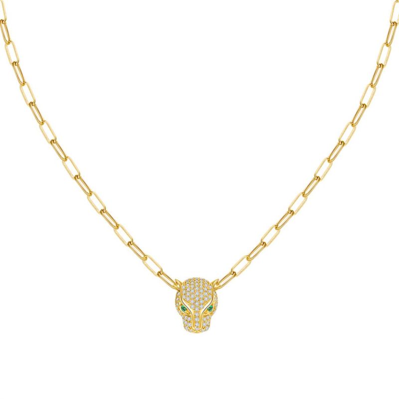 Men & Women Accessories 925 Silver Jewellery Set Cubic Zirconia Ring Earring Pendant Necklace Bracelet Fashion Leopard Head Animal Jewelry for Factory Wholesale