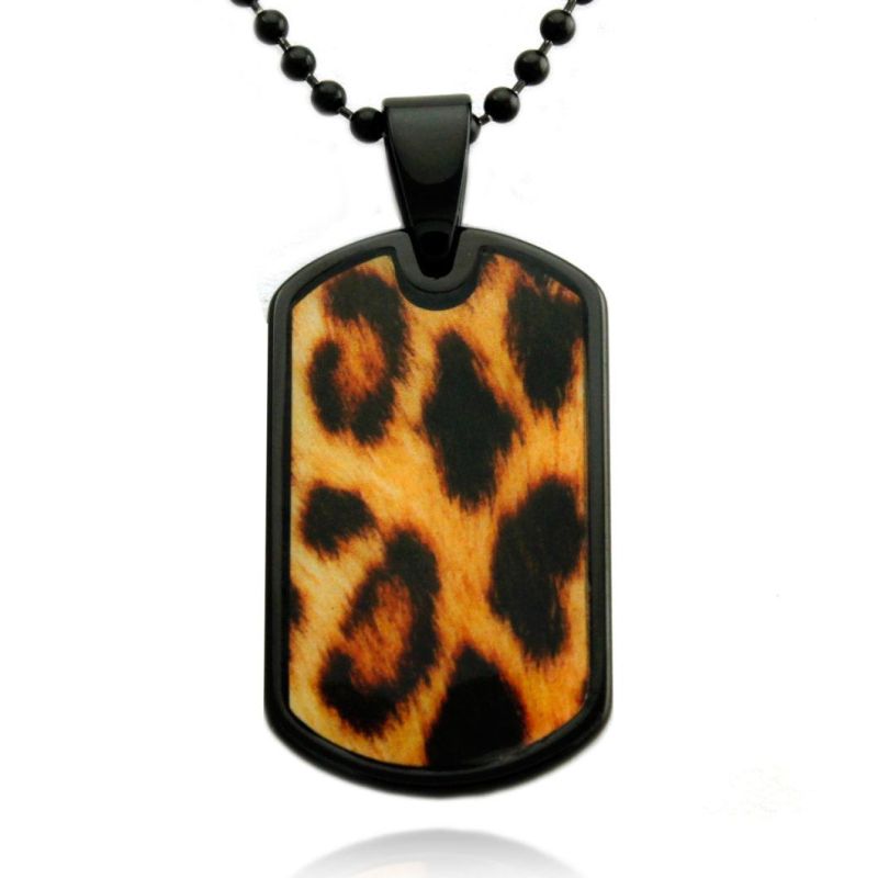 Tungsten Snake Anaconda Dog Tag Pendant with Ball Chain Necklace