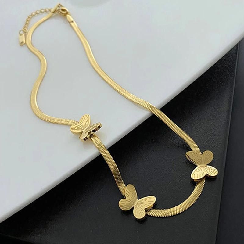 Women Jewellery Necklaces Gold Plated Titanium Steel Necklace