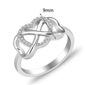 Fashion Solid Silver 925 Sterling Silver Infinity Love Heart Ring