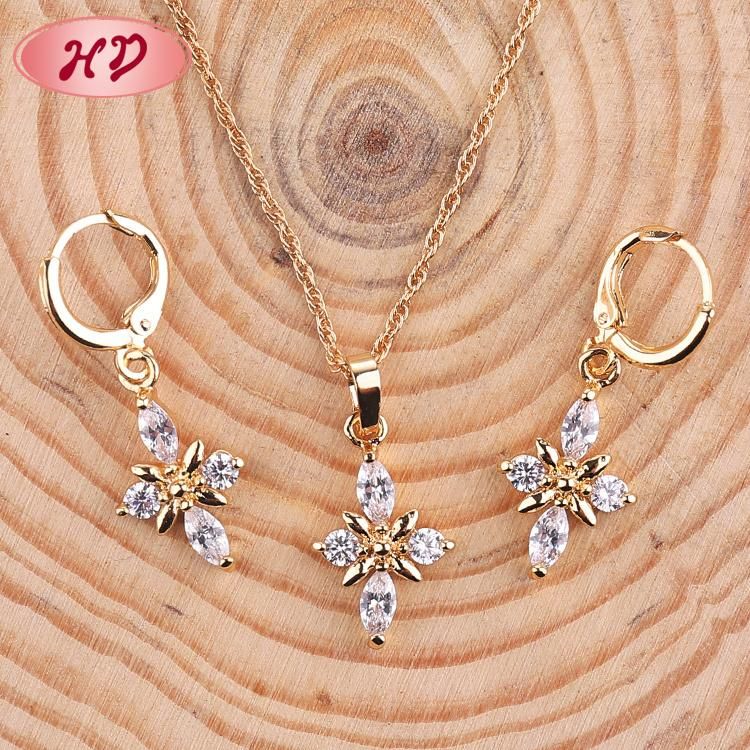 High Quality Fashion Champaign Gold Bracelet Pendant Charm Jewelry Sets